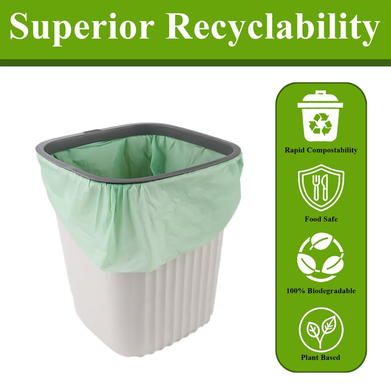 C Crystal Lemon 50 Count Biodegradable Kitchen Food Waste Bags - 6 Gallon Scraps Bags - Heavy Duty Compostable Waste Bags for Kitchen - Unscented Trash Bags 6 Gallon for Yard, Food - Image 4